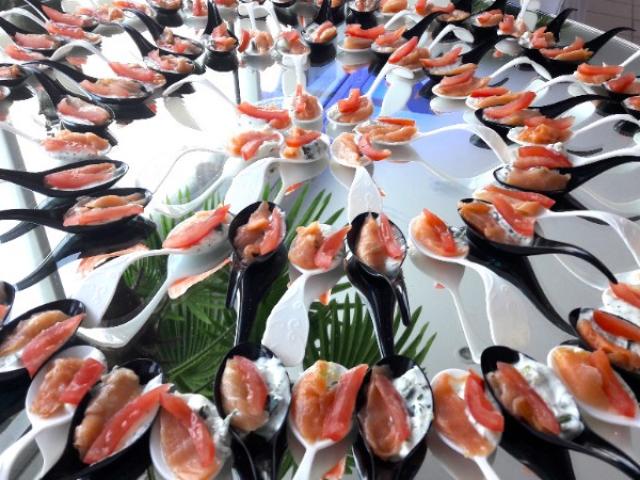 Cuillères apéritives au saumon fumé - Vin d'honneur pour un mariage